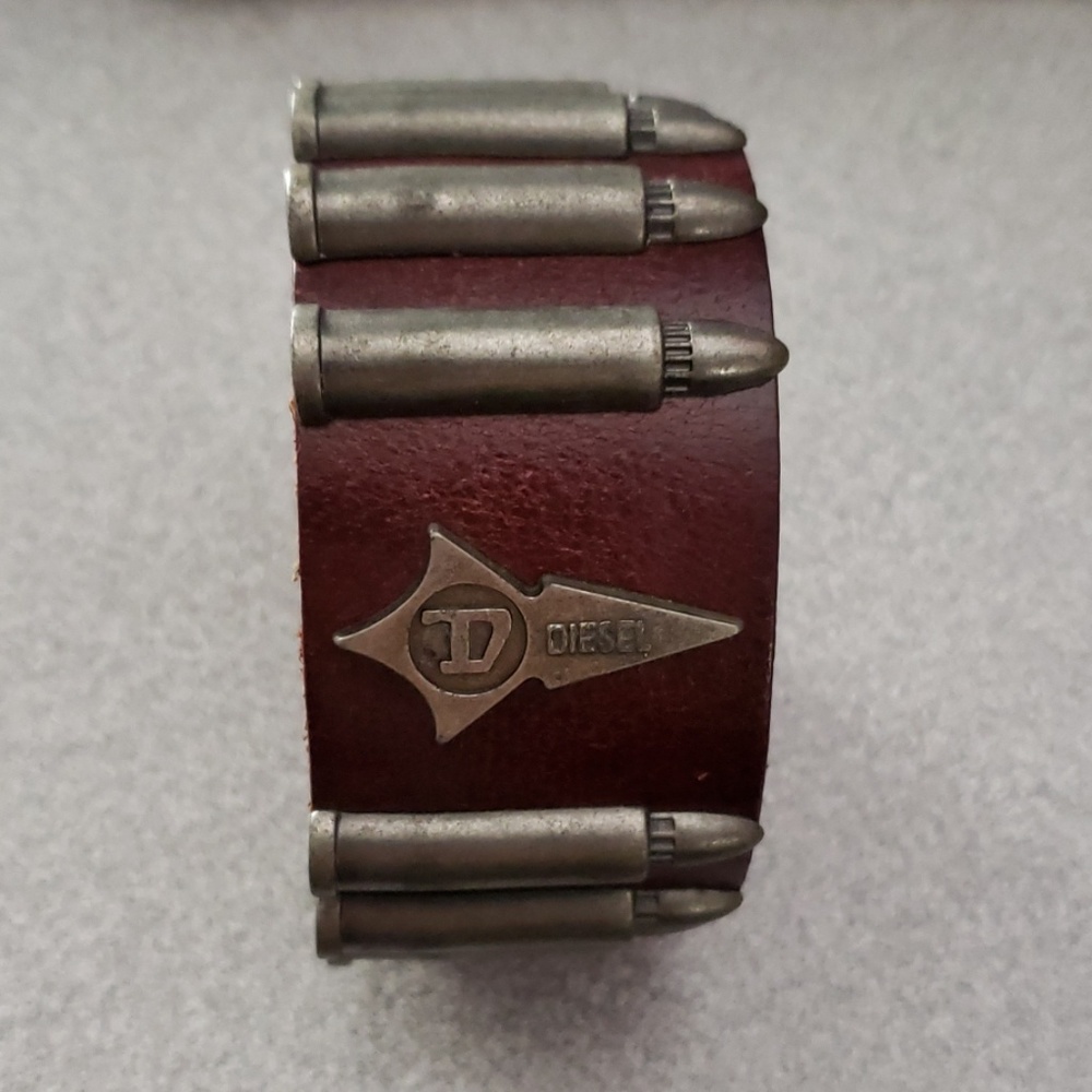 Diesel leather cuff wristband